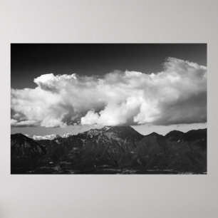 Mountain Storžič, Slovenia underneath clouds Poster