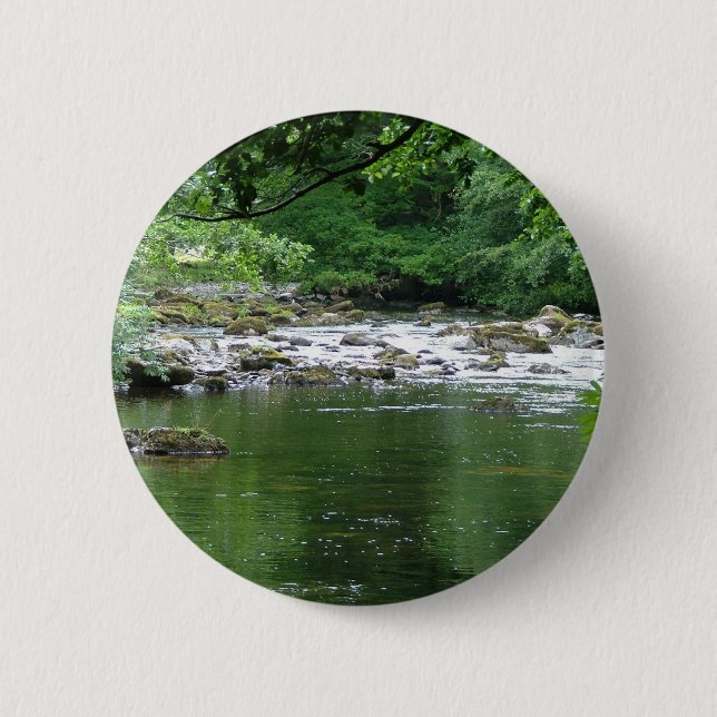 Mountain stream 6 cm round badge (Front)