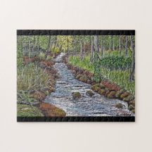 Mountain Stream Acrylic Painting Puzzle