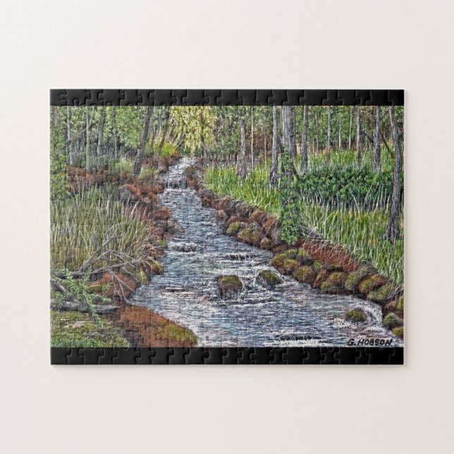 Mountain Stream Acrylic Painting Puzzle (Horizontal)