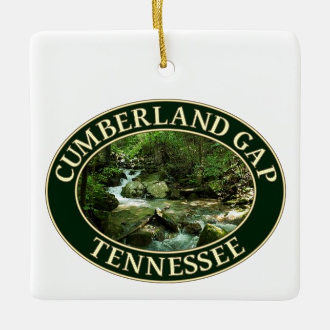 Mountain Stream at Cumberland Gap, Tennessee Ceramic Ornament (Front)