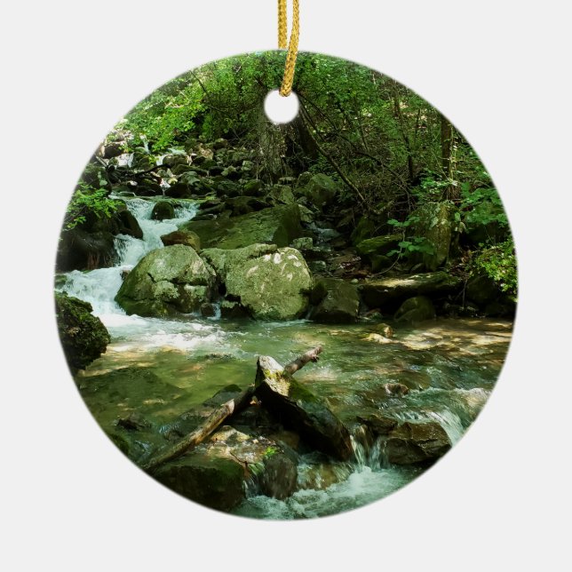 Mountain Stream in Cumberland Gap TN Ceramic Tree Decoration (Front)