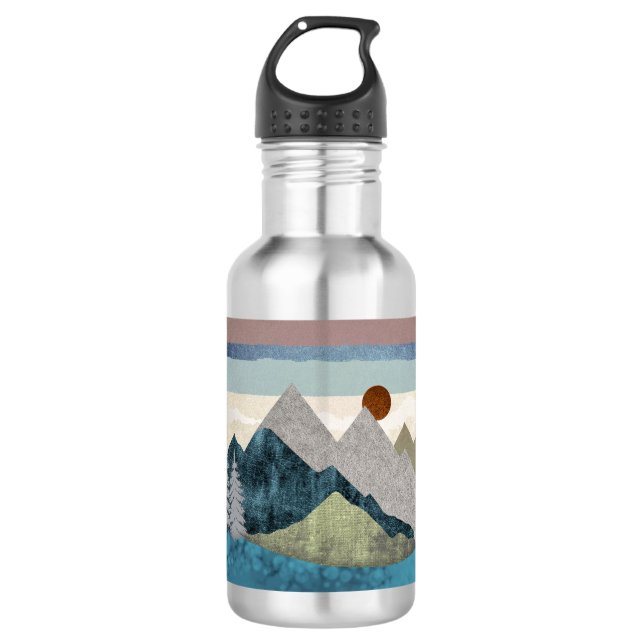 Mountain Striped Sky 532 Ml Water Bottle (Front)