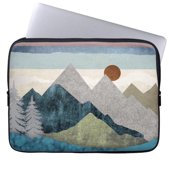 Mountain Striped Sky Laptop Sleeve (Front)
