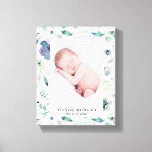 mountain summer floral photo baby canvas print