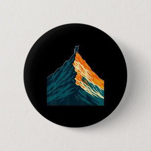 Mountain Summit Climbing Adventure Silhouette 6 Cm Round Badge