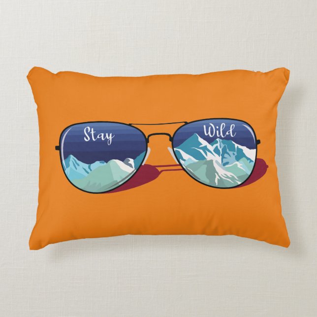 Mountain sun glasses decorative cushion (Front)