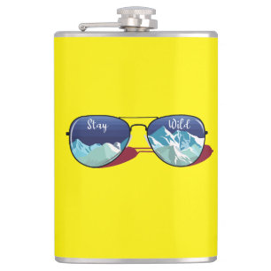 Mountain sun glasses hip flask