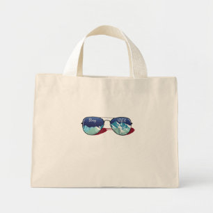 Mountain sun glasses mini tote bag