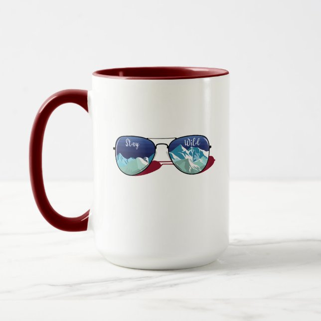 Mountain sun glasses mug (Left)