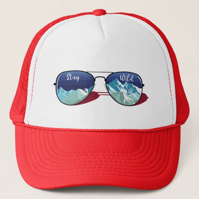 Mountain sun glasses trucker hat (Front)
