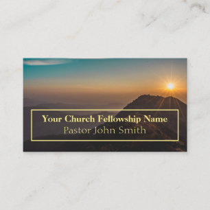 Mountain Sunrise Church Pastor Business Cards