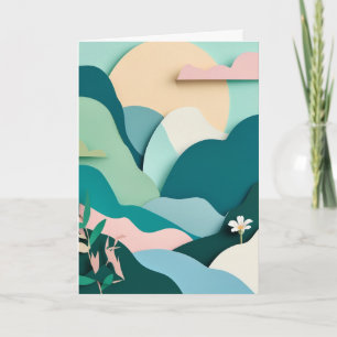 Mountain Sunrise Cut-Paper Card