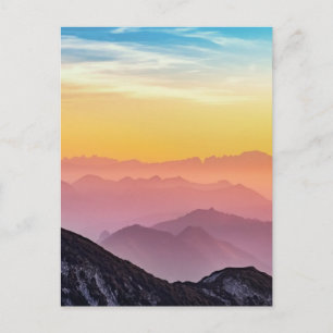 Mountain Sunrise Peaceful Colourful Inspirational Postcard