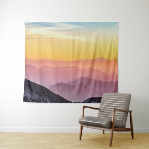 Mountain Sunrise Peaceful Colourful Inspirational Tapestry