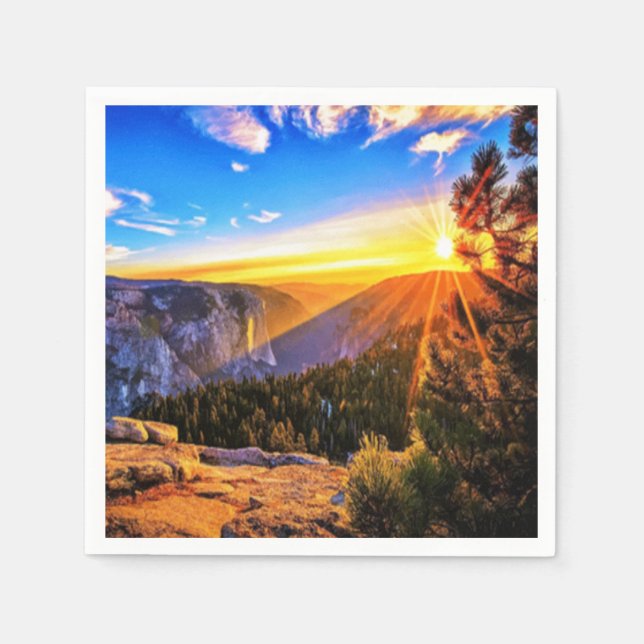Mountain Sunrise photo Napkin (Front)