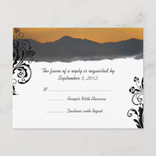 Mountain Sunrise Wedding RSVP Card