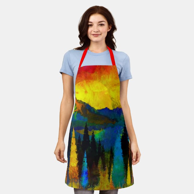 Mountain sunset  apron (Worn)