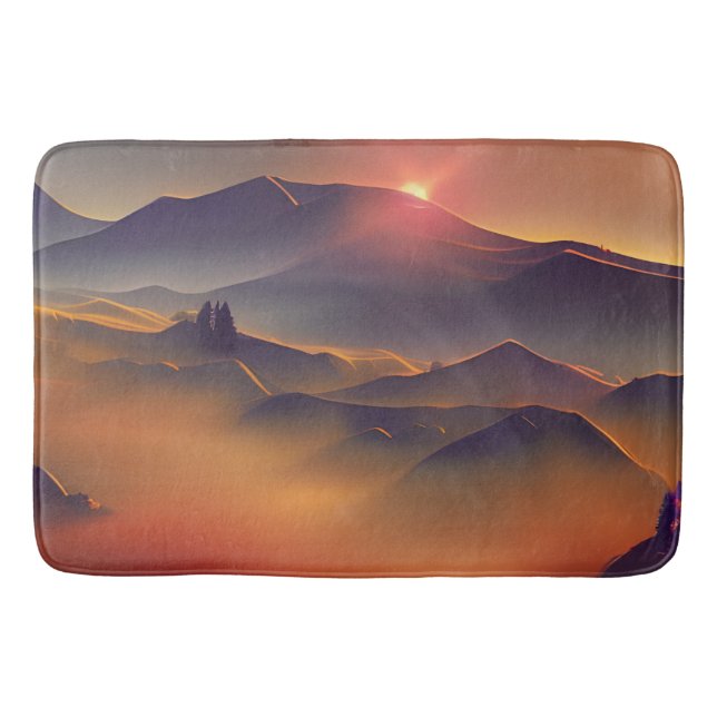 Mountain Sunset  Bath Mat (Front)