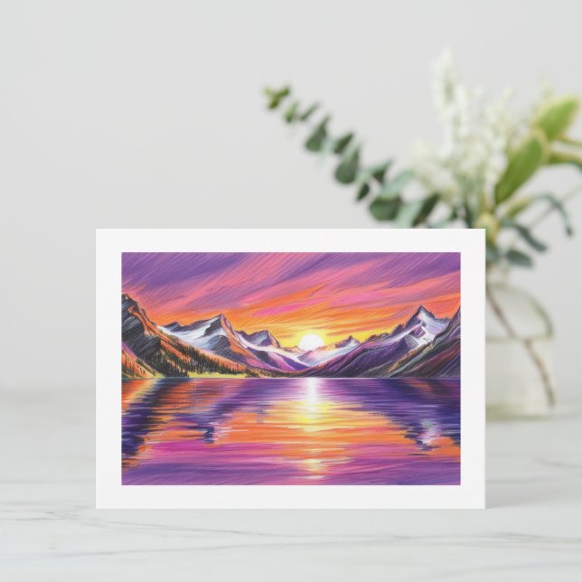 Mountain Sunset Card (Standing Front)