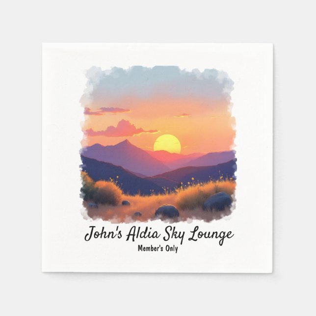 Mountain Sunset Cocktail Napkins (Front)
