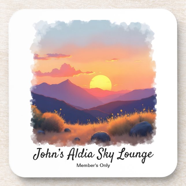 Mountain Sunset Drink Coaster (Front)