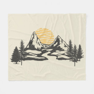 Mountain sunset fleece blanket