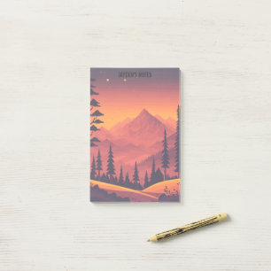 Mountain Sunset Forest Landscape Custom Post-it Notes