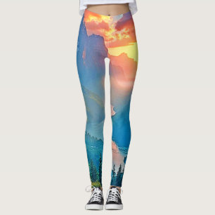 Mountain Sunset: Golden Valley Peace Art Leggings