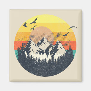 Mountain sunset magnet