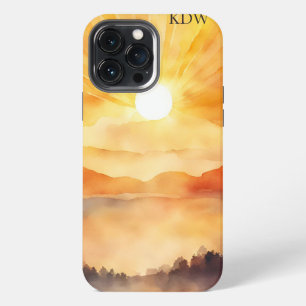 Mountain Sunset Monogram iPhone 13 Pro Max Case