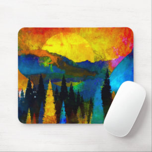 Mountain sunset mouse mat