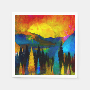 Mountain sunset  napkin