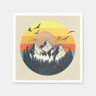 Mountain sunset napkin