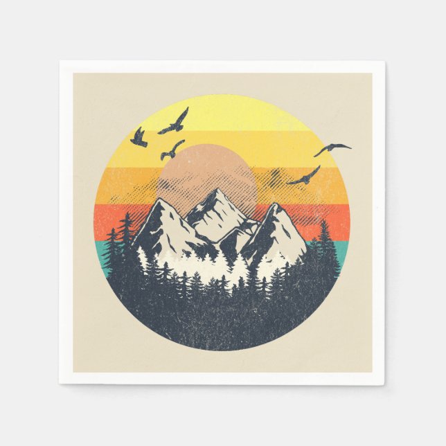 Mountain sunset napkin (Front)