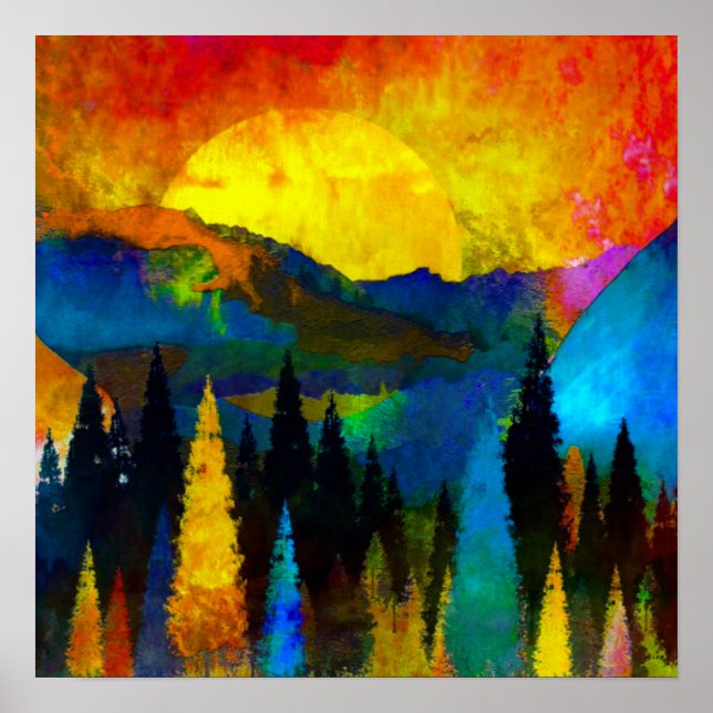 Mountain sunset  poster (Front)