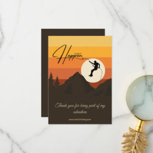 Mountain Sunset Rock Climbing Thank You Card
