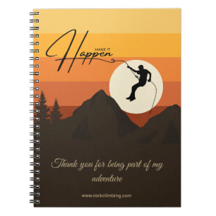 Mountain Sunset Rock Climbing Thank You Notebook