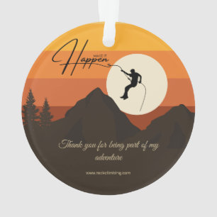 Mountain Sunset Rock Climbing Thank You Ornament