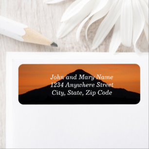 Mountain Sunset Silhouette Return Address