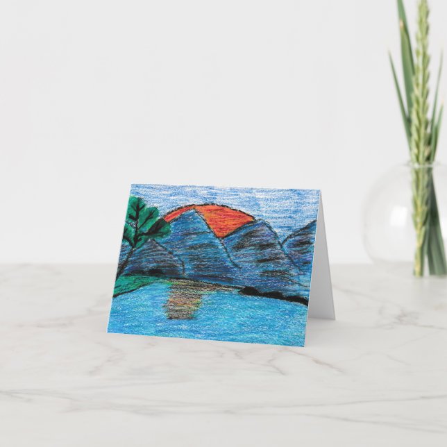 Mountain Sunset  Thank You Card (Front)