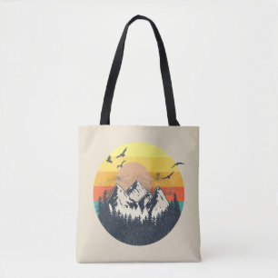 Mountain sunset tote bag