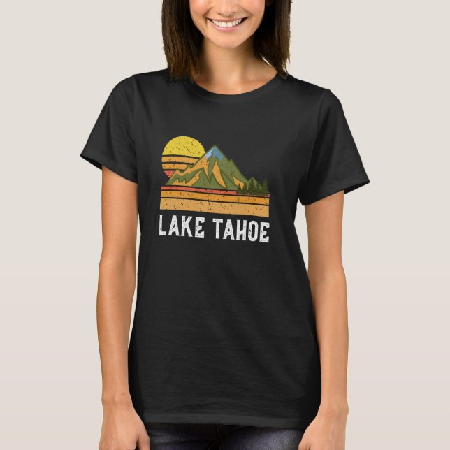 Mountain Sunset Vacation Gift- Lake Tahoe T-Shirt (Front)
