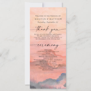 Mountain Sunset Watercolor Wedding Rustic