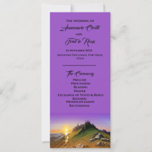 Mountain & Sunset Wedding Ceremony Program