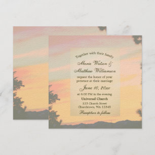 Mountain Sunset Wedding Invitation