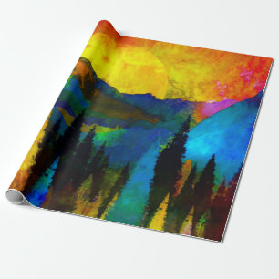 Mountain sunset  wrapping paper