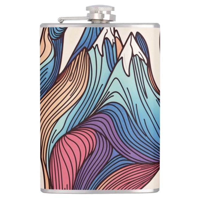 Mountain Surreal Escape  Hip Flask (Front)