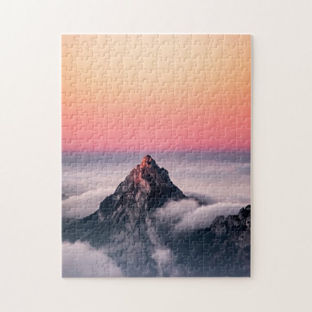 Mountain Swiss Alps Switzerland Sunset Nature Jigsaw Puzzle (Vertical)