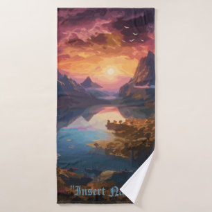 Mountain Symphony: A Harmonious Blend of Colors Bath Towel